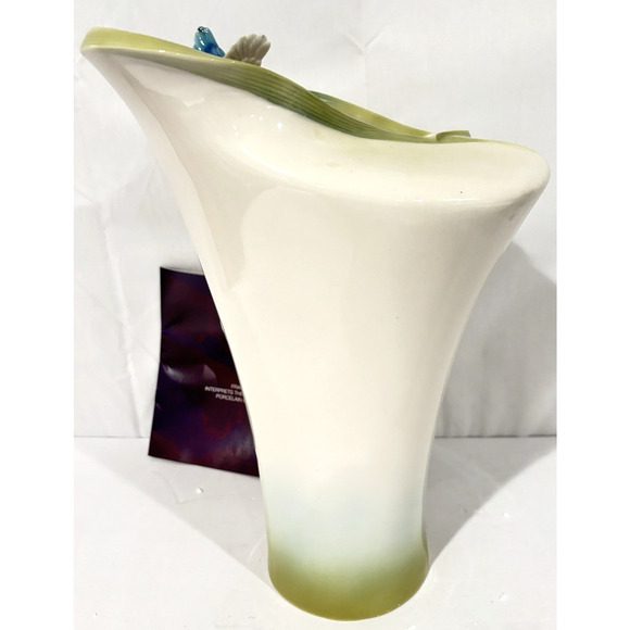 Franz Porcelain Kingfisher Vase Iridescence Collection FZ01190 NIB - Picture 5 of 14